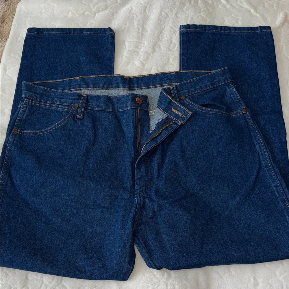 Men's Blue Wrangler Jeans 40x30 - Picture 4 of 6